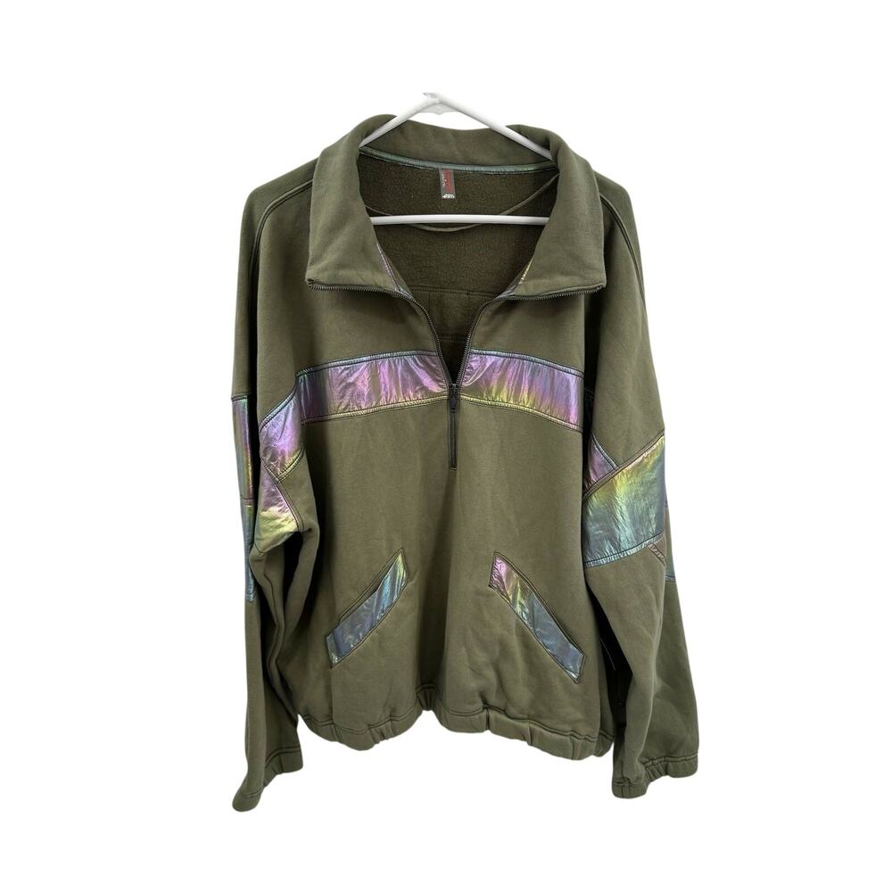 FP Movement Women's Away We Go Half Zip Sage Stone Size Large